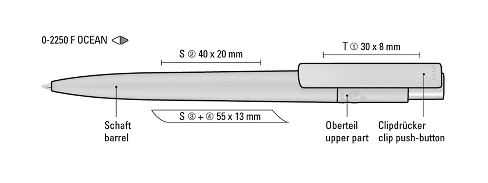 kugelschreiber ocean druckflaeche